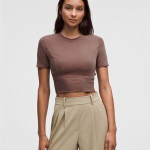 Lululemon Twist-Back Ribbed Short Sleeve T Shirt 10